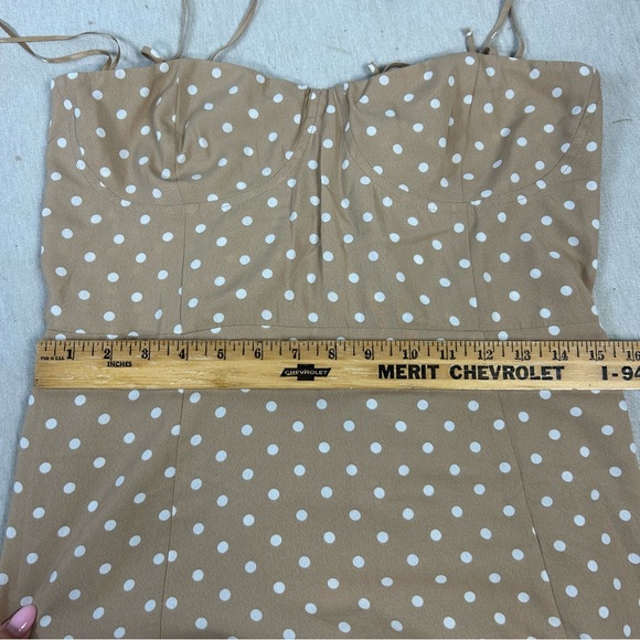 NEW Francesca’s Mi Ami Maxi Spaghetti Strap Side Slit Polka Dot Dress Size XL - Picture 9 of 12